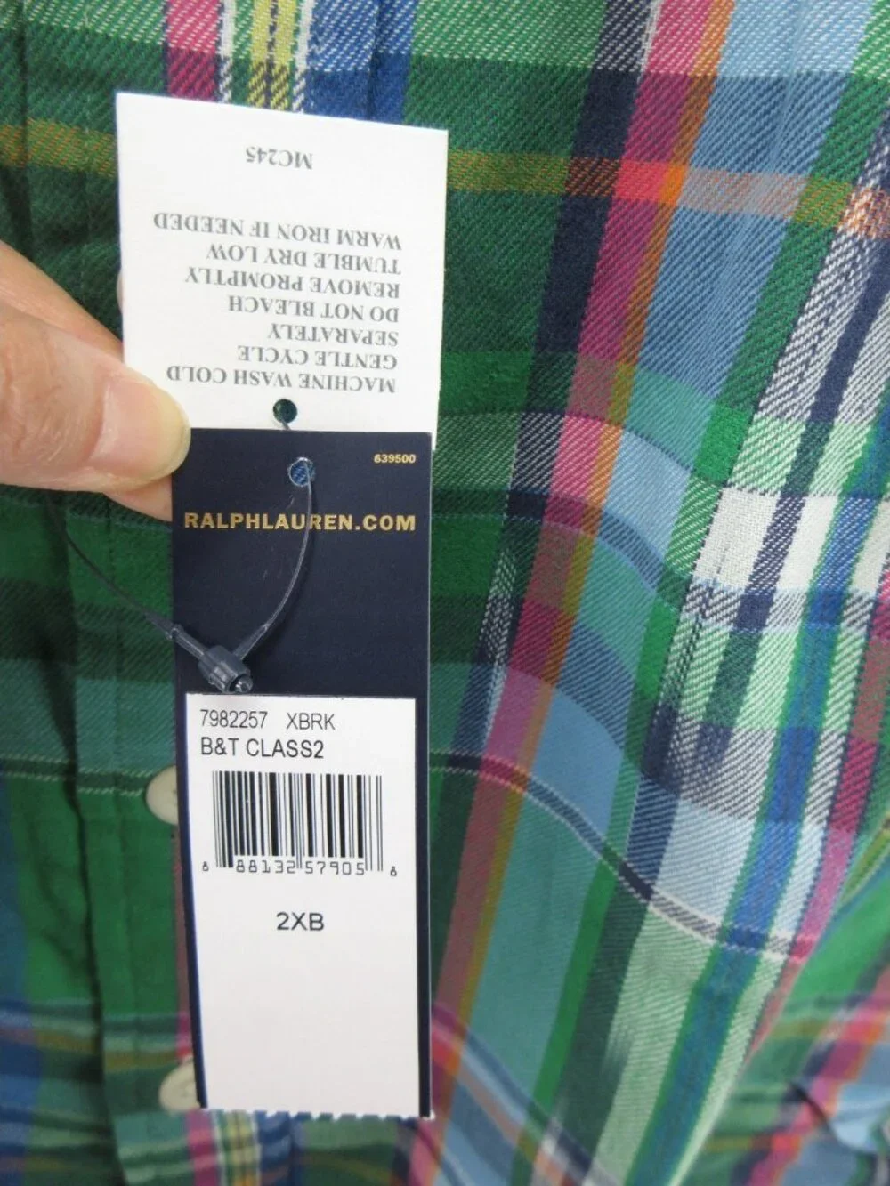 Polo Ralph Lauren Shirt 2XB Big Flannel Plaid Button Up Flap Pockets